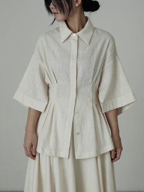 Clover Mid Sleeve Shirt in Natural