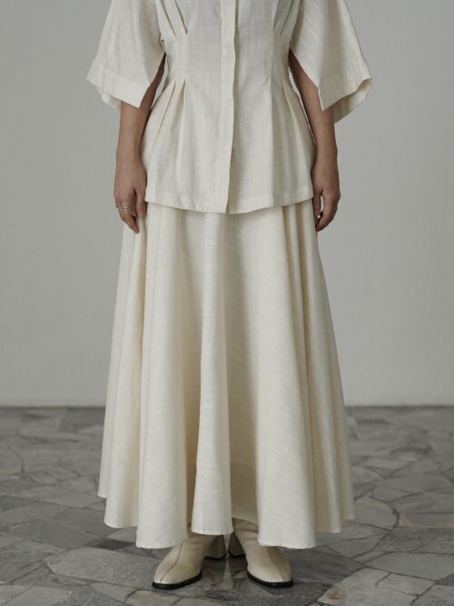 Clover Maxi Circle Skirt in Natural