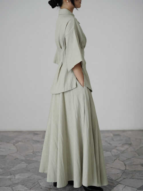Clover Maxi Circle Skirt in Moss Mist